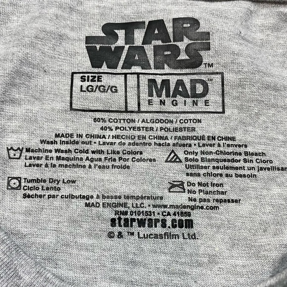 Star Wars Stormtrooper Merry Force Be With You Heather Gray Grey L Large Fandom - Picture 3 of 11